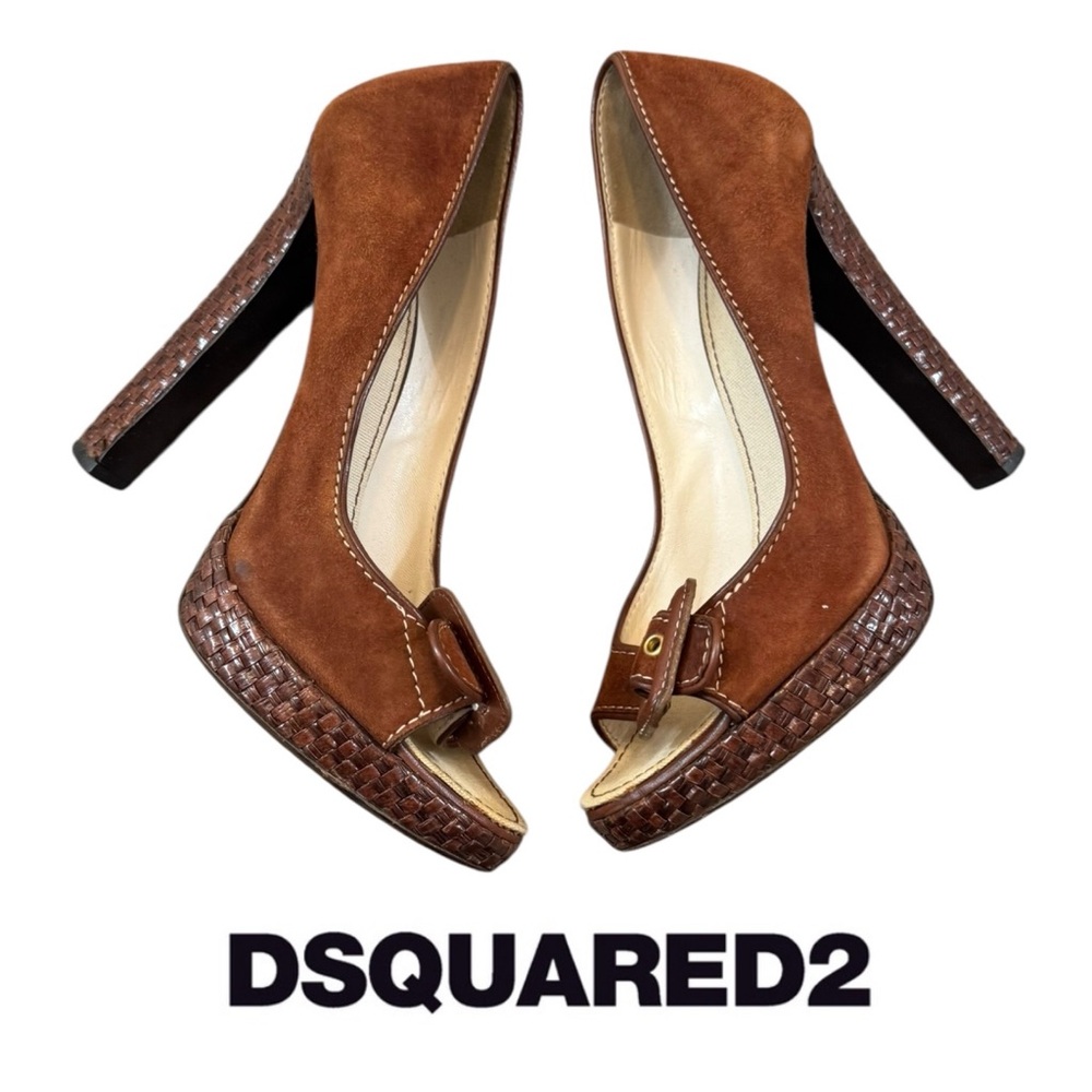 DSQUARED2 Peep-Toe Heels with Woven Detail